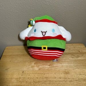 Festive Squismallow with Green and Red Outfit